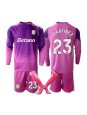Billige Aston Villa Emiliano Martinez #23 Keeper Tredjedraktsett Barn 2025-26 Langermet (+ Korte bukser)